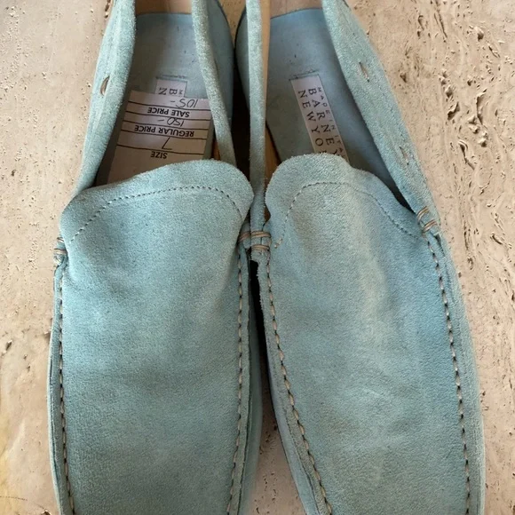 Barneys New York Blue Suede Loafers - Picture 1 of 4